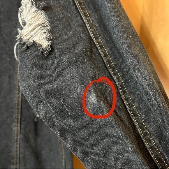 Umgee | Dreamer Distressed Oversized Longline Denim Jacket Button Front Size S - Picture 14 of 14